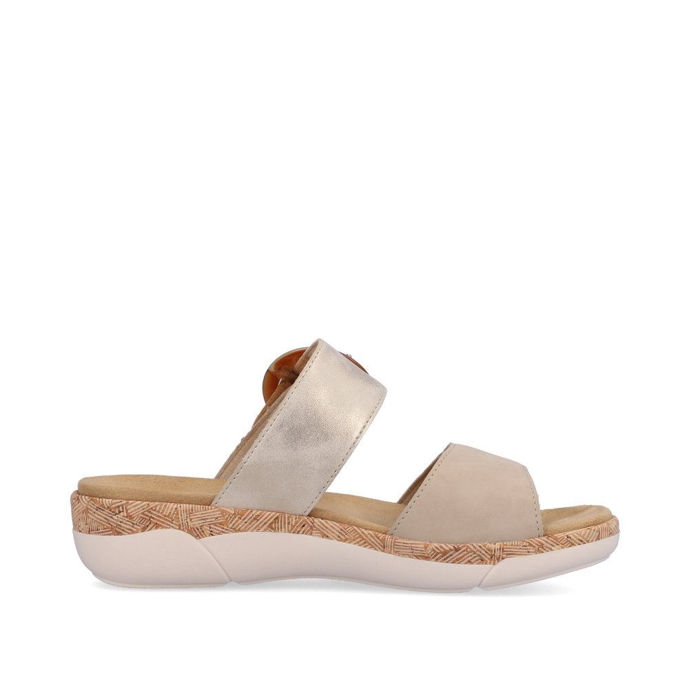 Remonte Damen Pantoletten champagner-beige S13  R6858-60 