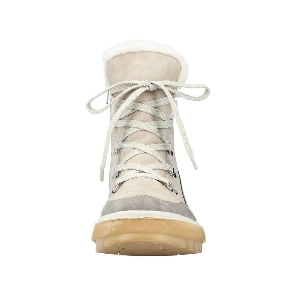 Rieker Antistress Damen Schnürboots Winterboots TEX- Membran Warmfutter derbe Sohle beige S22  Y4744-61 37 | grey/champignon | G