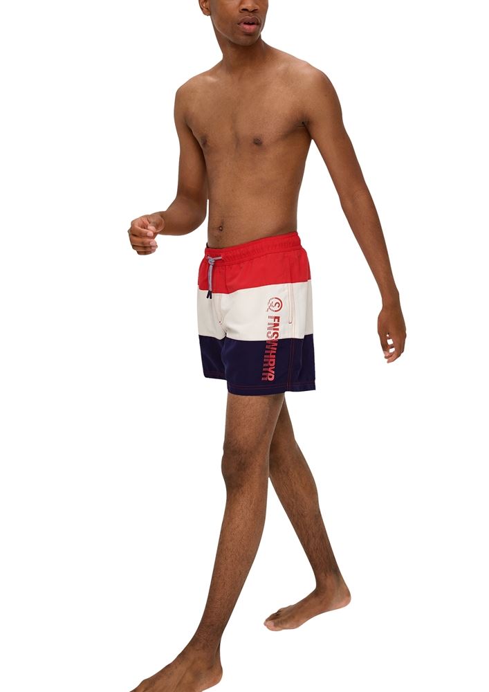 QS designed by Badehose mit Streifen rot, blau S13  2132437 