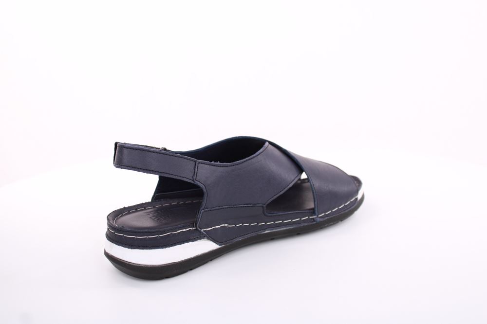 PETER ERIKSON Damen Sandale Leder Comfort- Fußbett blau S13 221530 