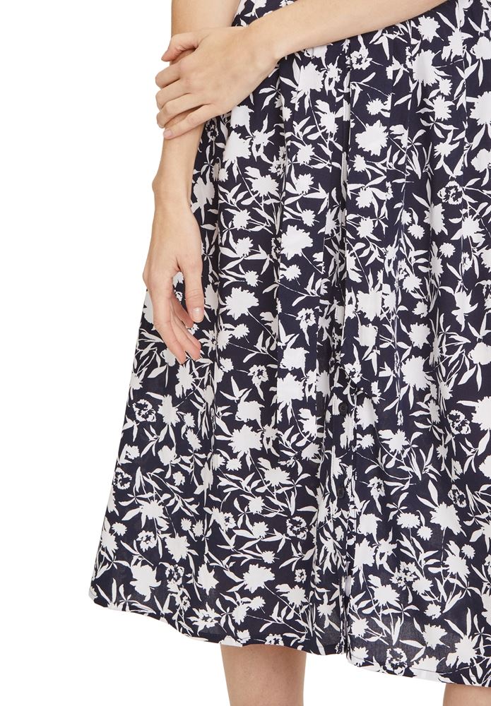 Betty Barclay Hemdblusenkleid Midi- Länge Knopfleiste florales Muster blau S13 13821958 