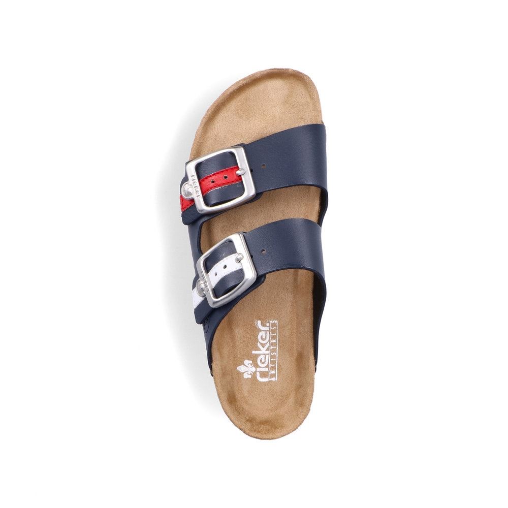 Rieker Damen Pantoletten marineblau Plateausohle S13  69550-14 