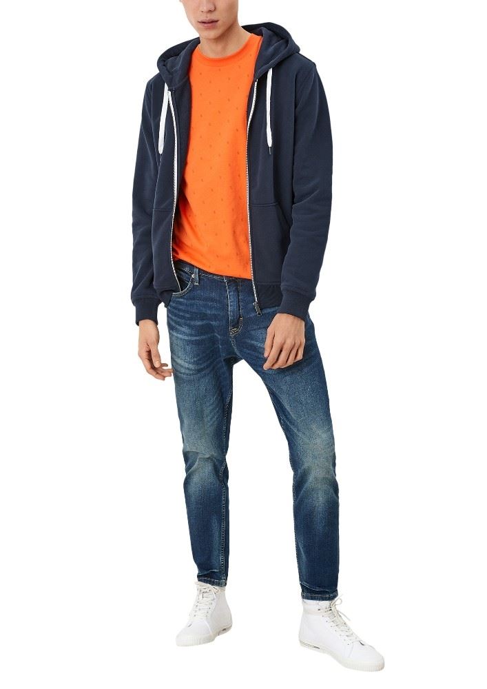 QS deigned by Sweat-Jacke grau,blau S13  2109834 