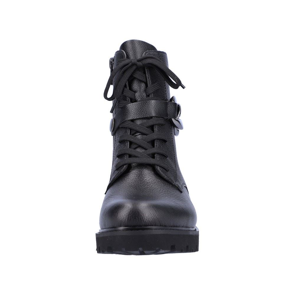 Remonte Damen Schnürboots Schnürstiefel Kettendetail Leder schwarz S22 D8699-00 40 | schwarz/schwarz | G