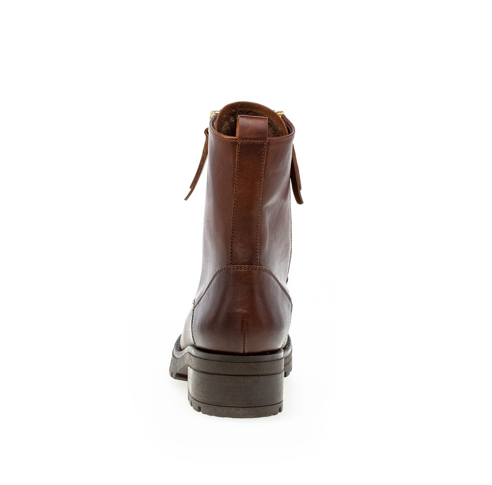 Gabor Schnürstiefelette Leder Wechselfußbett braun S22 92.785.55 6,5 | sattel/EF(Fl/go | G