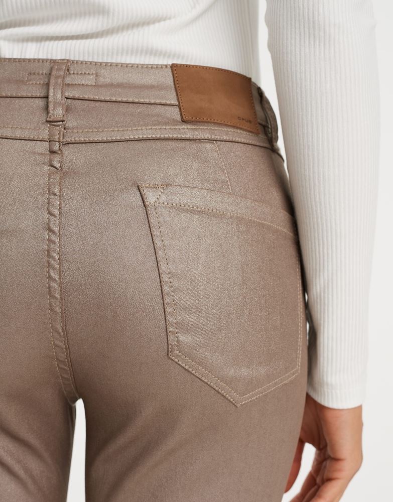 OPUS Hose Skinny Emily glam glänzende Oberfläche gold S22 210904221100 42 | 2103 sweet almo | 