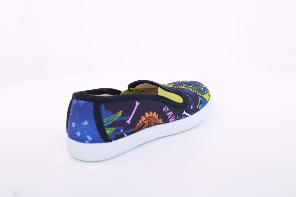 s`knöpfli Kinder Hausschuh Schlupfschuh Jungen Dinosaurier- Motiv blau S13 V28967 