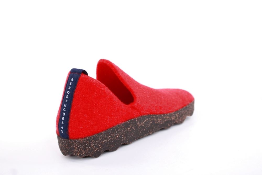 ASPORTUGUESAS City Round Toe Schuh Damen Wolle Kork- Sohle vegan rot  S22 P018003049 