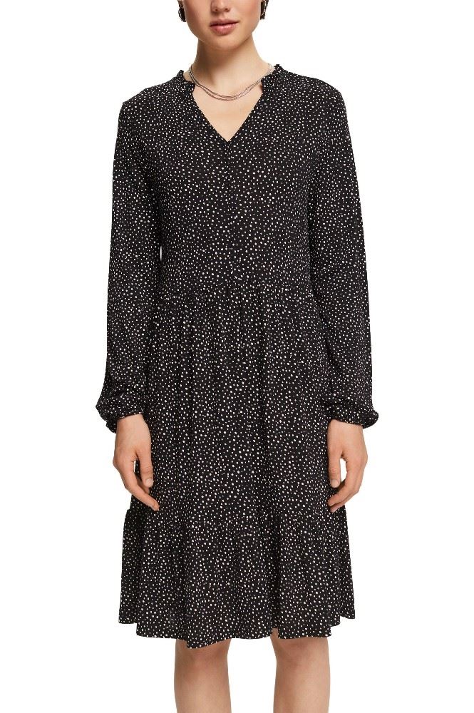 EDC Kleid gemustert LENZING ECOVERO schwarz S22 992CC1E306 M | C003 BLACK 3 | 