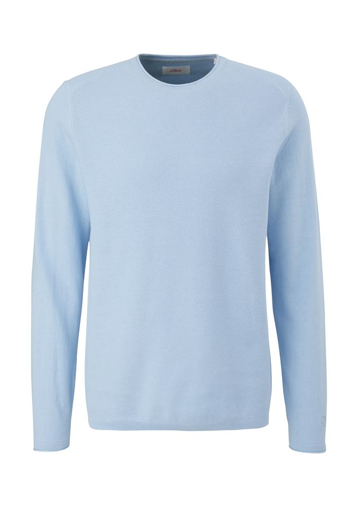 s.Oliver Strickpullover mit Rollsäumen S22 2124551 S | 9999 GREY/BLACK | 