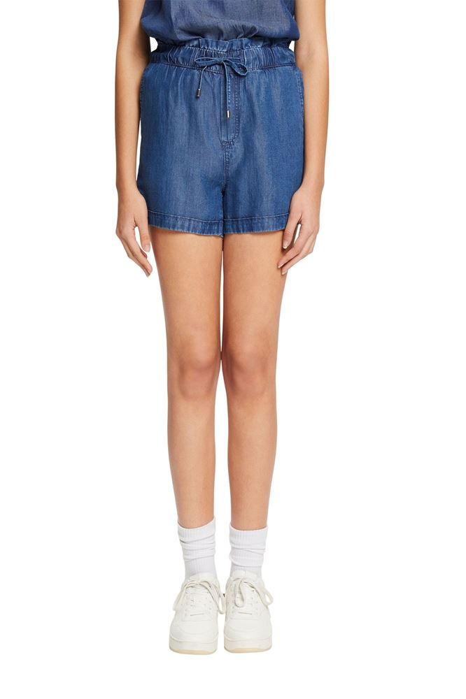 EDC Shorts kurze Hose Denimoptik TENCEL™ Paperbag-Bund blau S22 052CC1C315 36 | C904 BLUE BLEAC | 