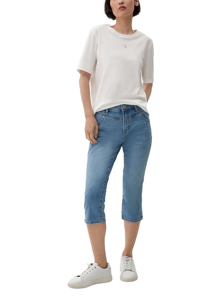 s.Oliver Slim: Capri Jeans mit Sattelbund blau S13  2132639 