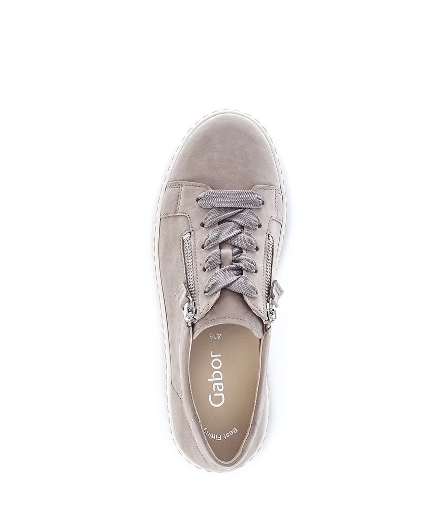 Gabor Sneaker low Rauleder Reißverschluss Wechselfußbett beige S13 23.334.12 