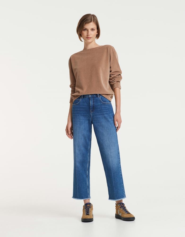 OPUS Jeans Momoito authentic Culotte Fransensaum blau S22 2462810731100 36 | 60014 authentic | 