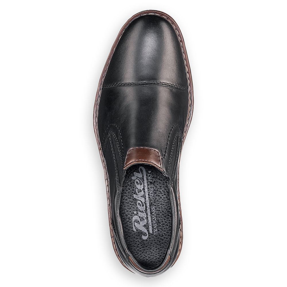 Rieker Antistress Herren Slipper Leder klassisch schwarz S13 17659-00 