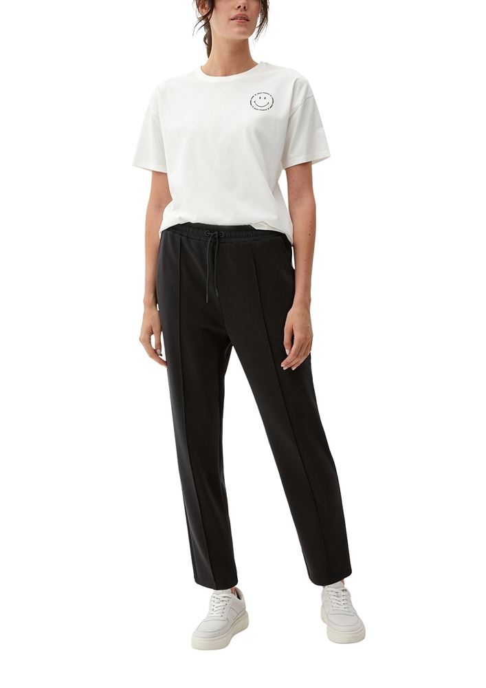 s.Oliver Jogpants mit Ziernaht grau, oliv grün S22  2121610 40 | 9999 GREY/BLACK | 
