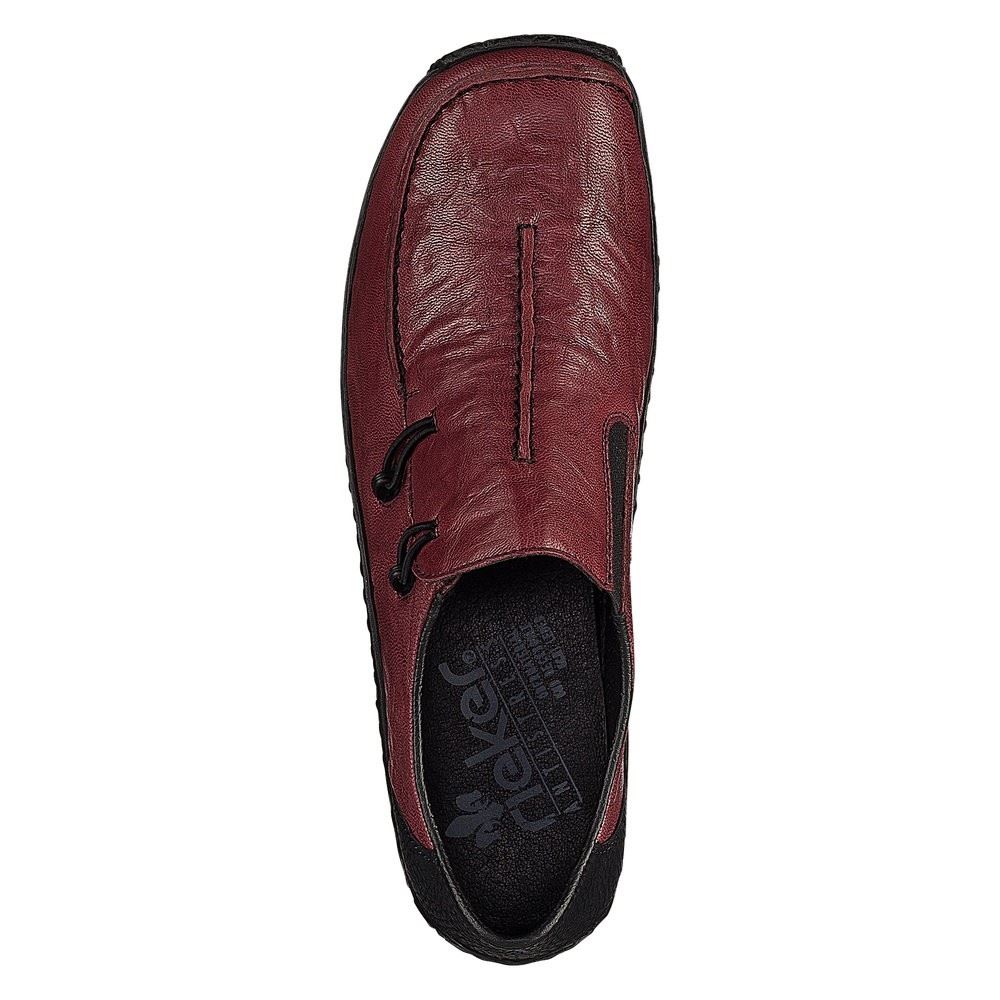 Rieker Antistress Damen Slipper Leder rot S12 L1751-35 41 | wine/schwarz | E