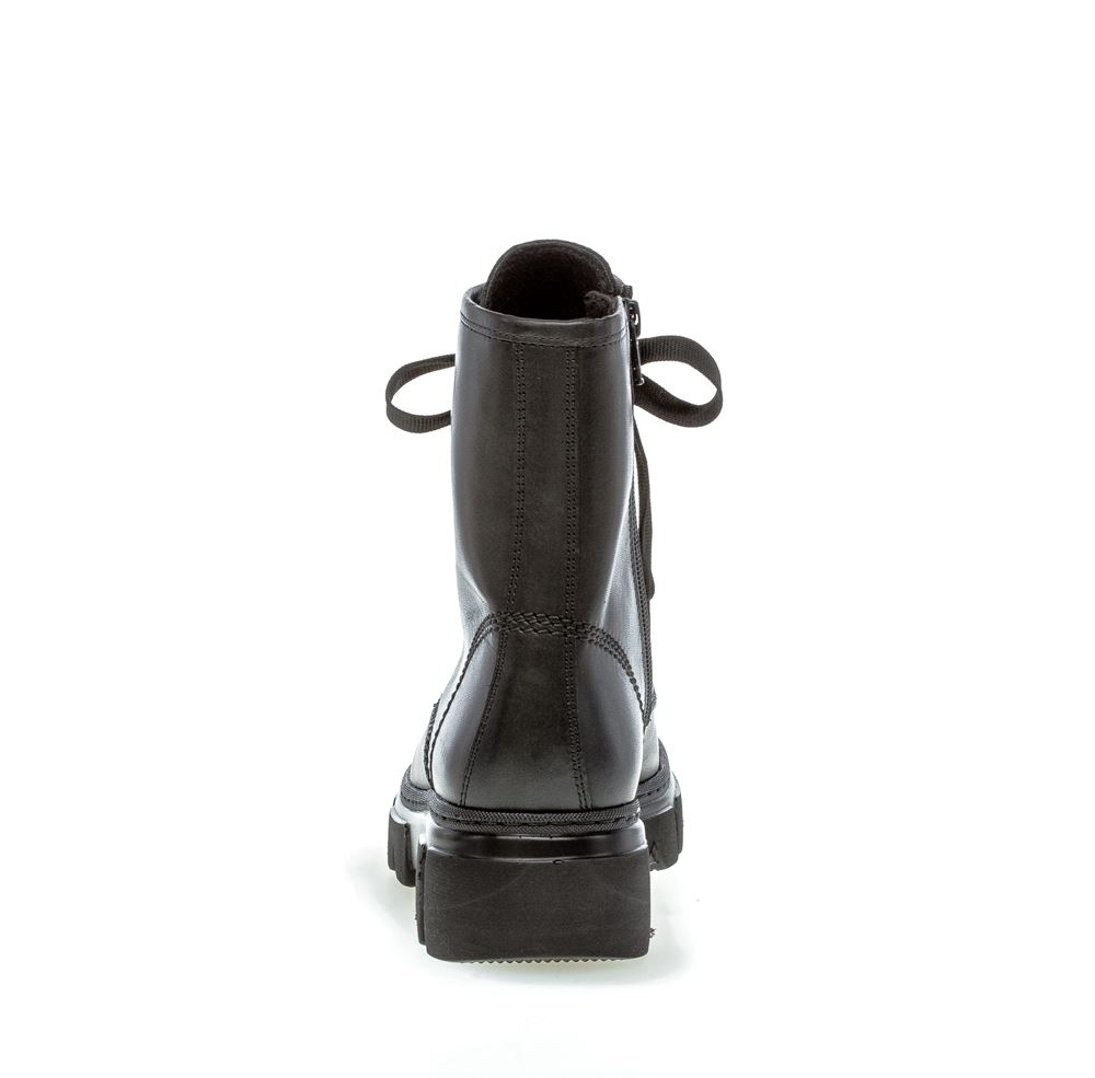 Gabor Bikerboot Schnürstiefelette Leder Wechselfußbett schwarz S22 91.730.27 