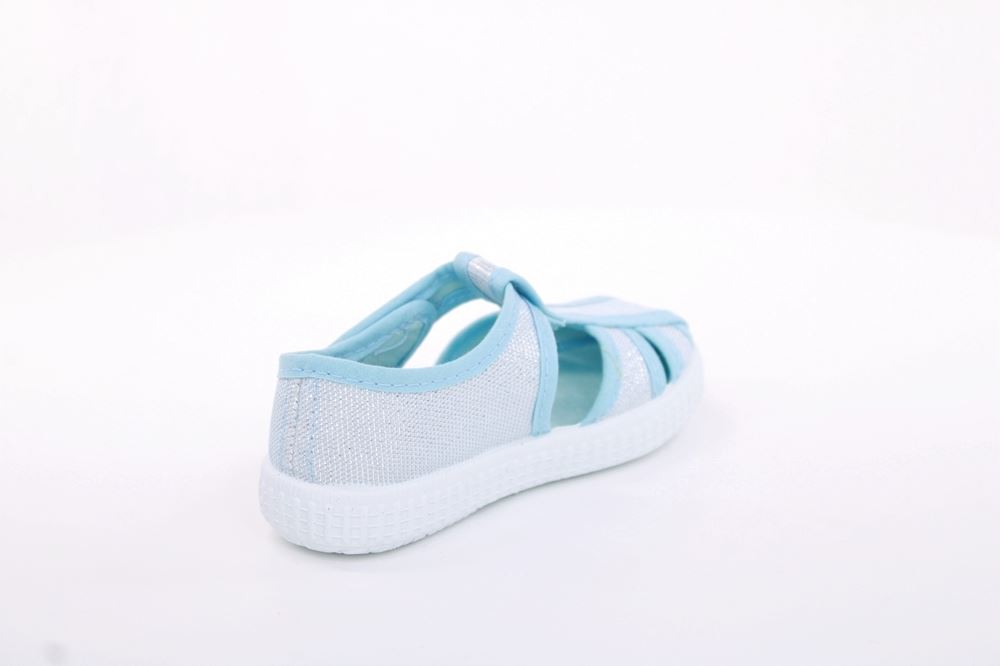 s`knöpfli Kinder Hausschuh Mädchen Glitzer- Effekt blau S13 V28970 
