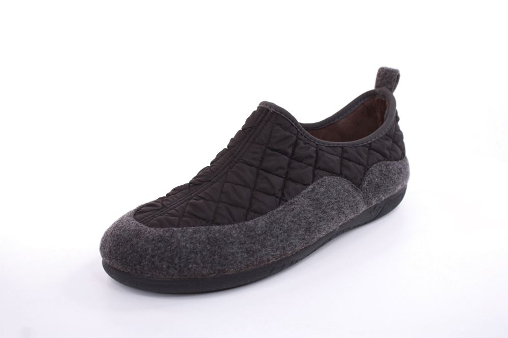 s`knöpfli Herren Hausschuh geschlossen Materialmix grau orange S22 AC10638 