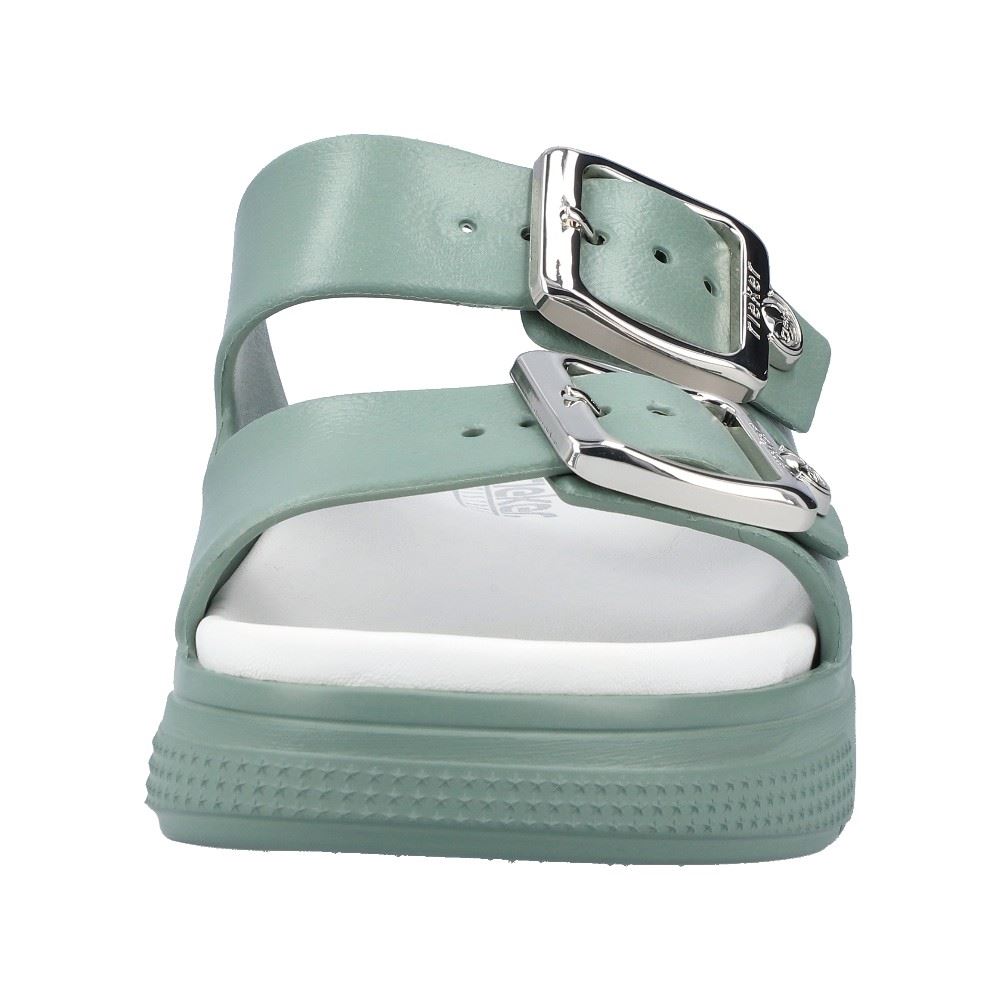 Rieker Antistress Damen Pantolette Plateausohle grün S12 P2180-52 