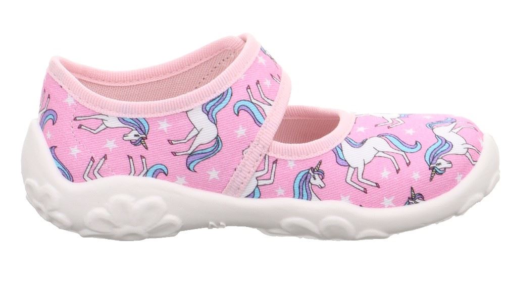 superfit BONNY - Rosa/Mehrfarbig Hausschuh mit Klettverschluss Einhorn S13 1-800283-5540 