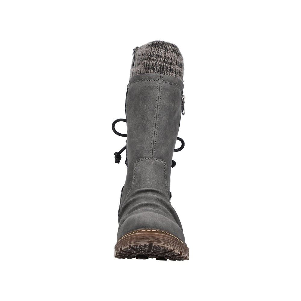 Rieker Antistress Damen Stiefel Strickbund TEX- Membran kuscheliges Warmfutter grau S22 Z4756-45 