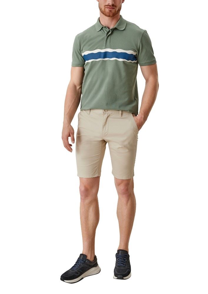 s.Oliver Bemuda Slim Fit Austin grün und beige 2113872 