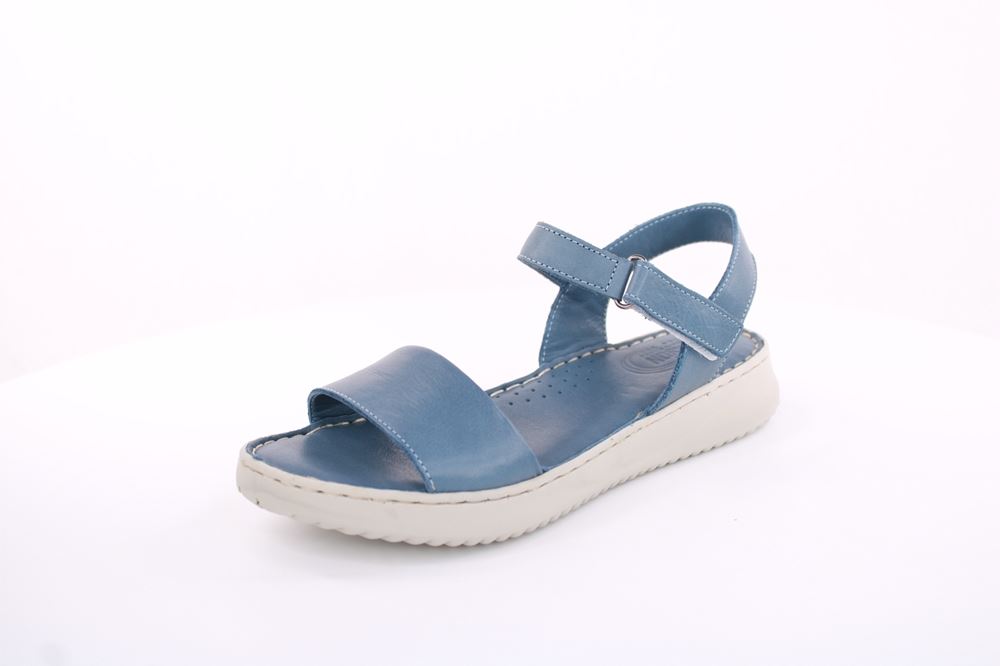 PETER ERIKSON Damen Sandale Leder Comfort- Fußbett blau, schwarz S13 231521 