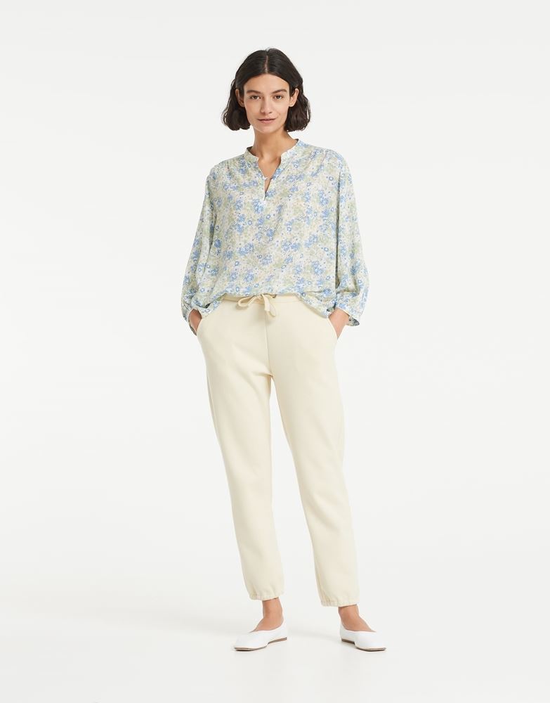 OPUS Printbluse Falinda Stehkragen Viskose floraler Print blau S12  10021610273120 38 | 6082 like water | 