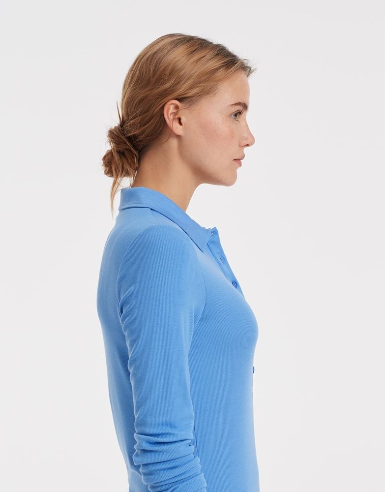 OPUS Poloshirt Sisabelle langarm blau S12 10012610213115 