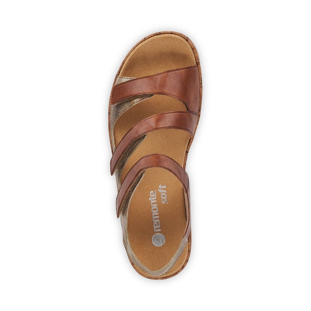 Remonte Sandale bronze braun Kork Wechselfußbett  R6852-24 
