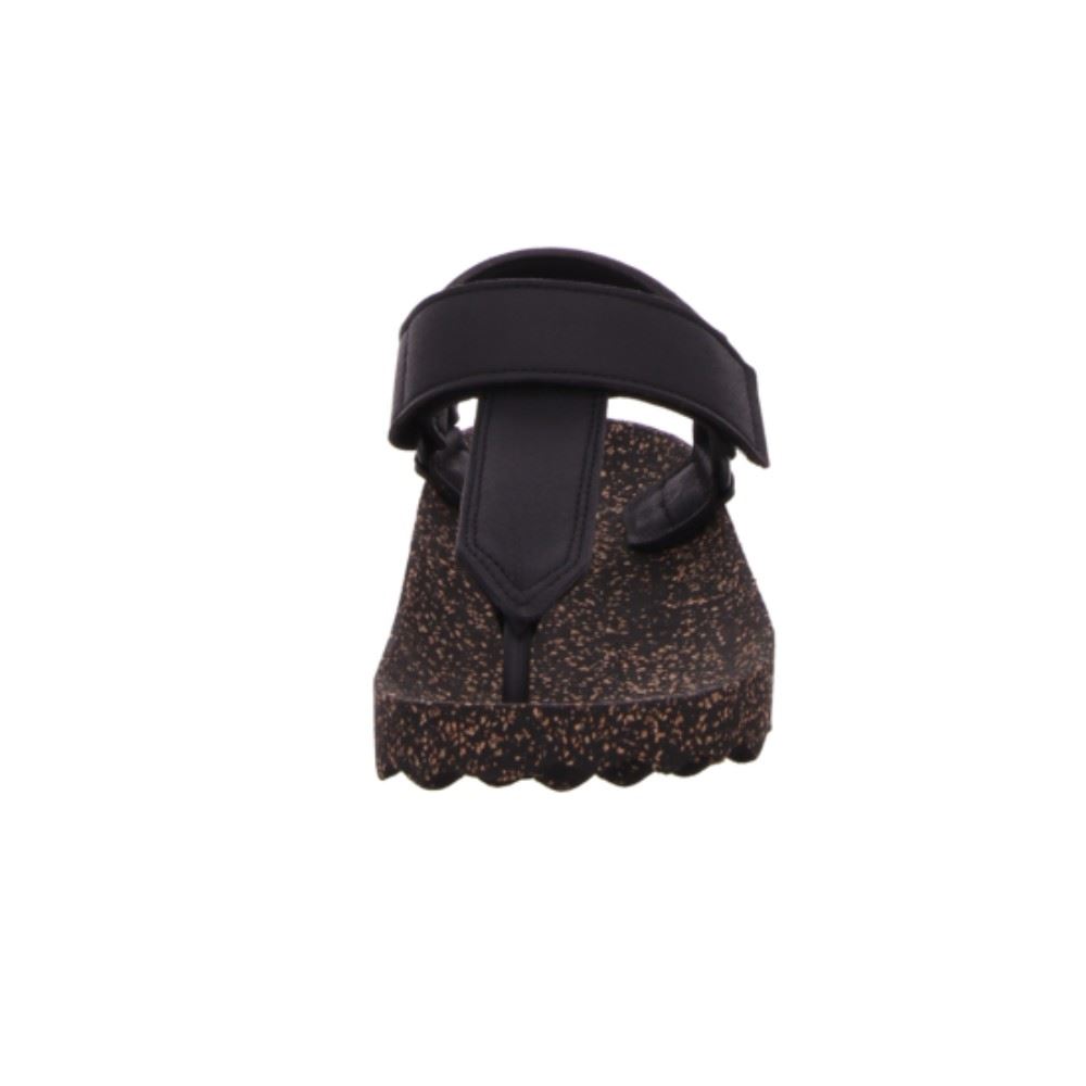 asportuguesas Zehenstegsandale Kork nachhaltig kautschuk P018077008 36 | black/black | 