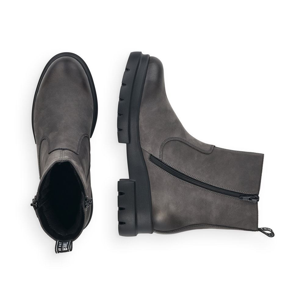 Remonte Stiefeletten Boots Nubukleder grau S21  D8974-45 40 | granit | G