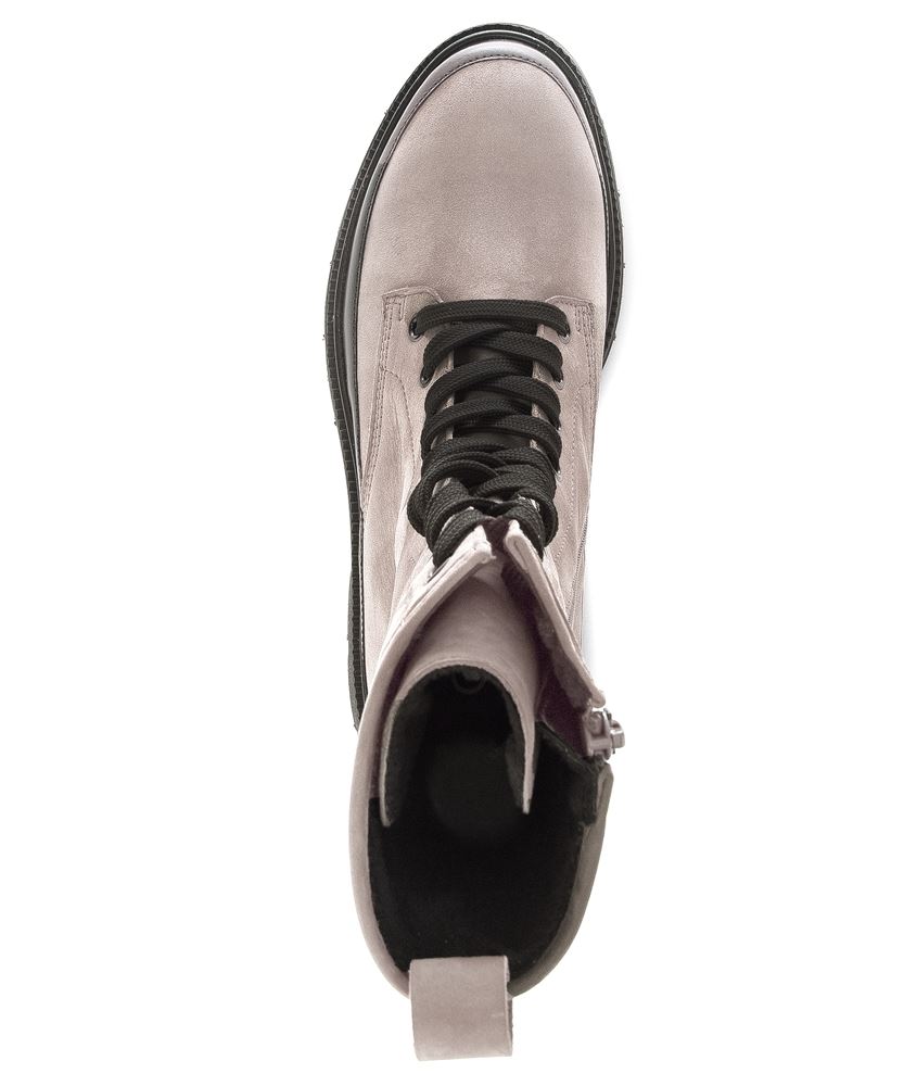 Gabor by Yvonne Catterfeld  Bikerboot Schnürboot Rauleder Wechselfußbett grau S22 91.831.19 5 | fango/schwarz | F