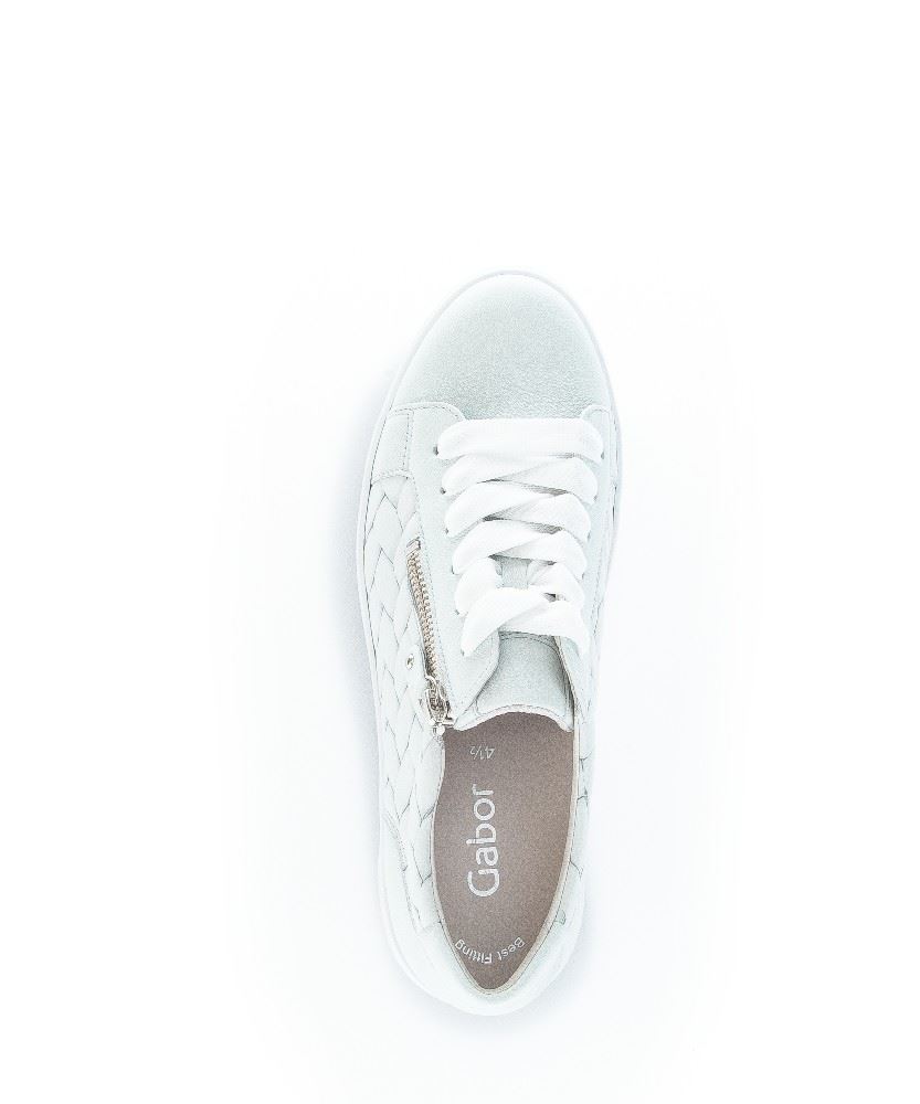 Gabor Sneaker low Leder Flechtoptik Wechselfußbett blau S12 83.324.26 