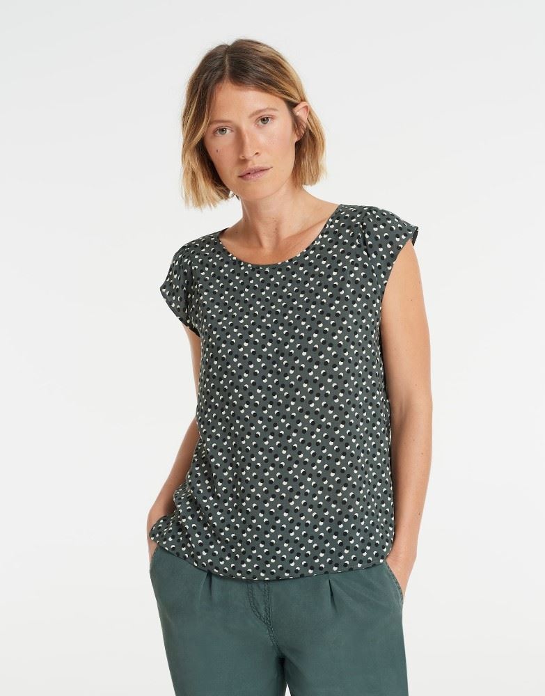 OPUS Shirtbluse Fannie dot caper 2311710424100 44 | 3049 caper | 