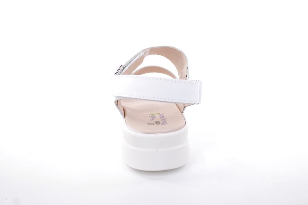 Fußbequem Damen Sandale Leder Wechselfußbett weiß S13 6006/1 