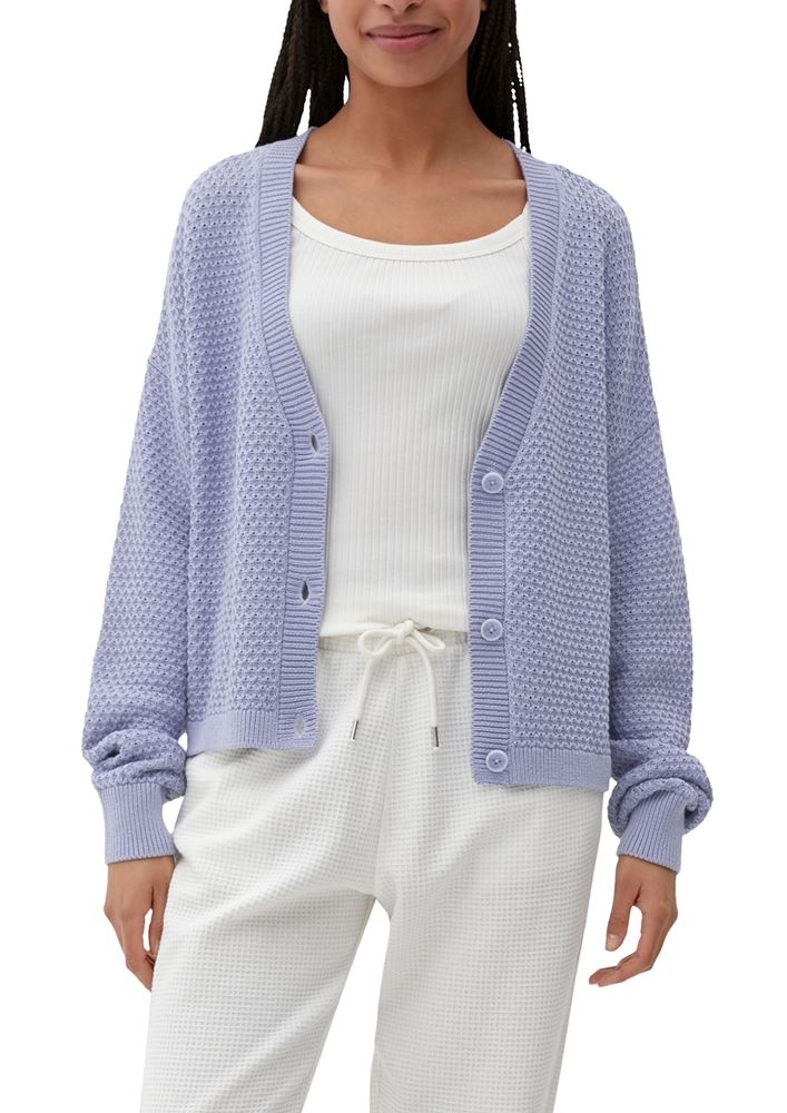 QS desinged by Strickcardigan V- Ausschnitt Knopfleiste rosa,lila, schwarz S22 2125126 XS | 2068 ORANGE | 