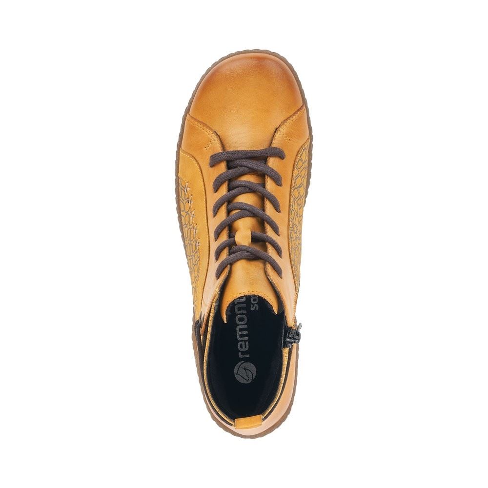 Remonte Schnürstiefel Reißverschluss Wechselfußbett gelb S21 R1499-68 