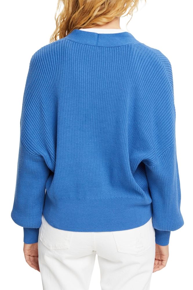 EDC Strick- Cardigan Knopfleiste V- Ausschnitt Boxy-Schnitt blau, lila S12  992CC1I317 