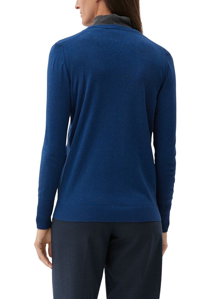 s.Oliver Strickjacke mit Rippblenden S22 2125616 32 | 5659 BLUE | 
