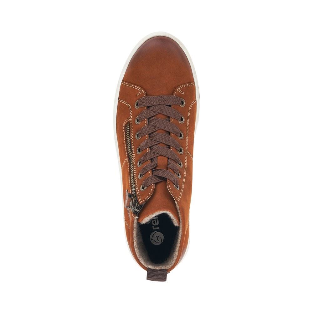 Remonte Sneaker High Top Nubukleder Reißverschluss braun S21 D0972-22 