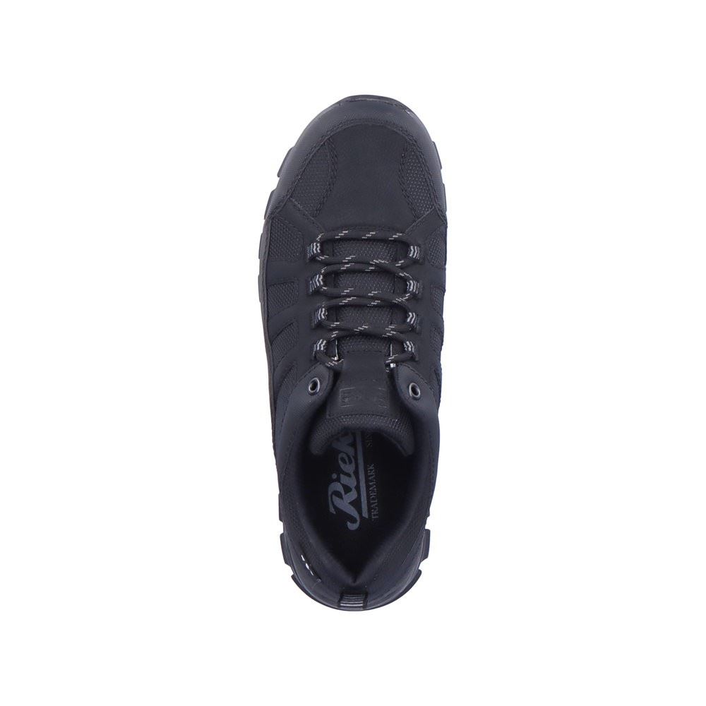 Rieker Antistress Herren Schnürschuh sportlich TEX- Membran schwarz S22 B6810-00 44 | schwarz/schwarz | G