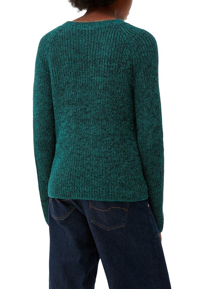 QS designed by Pullover in melierter Optik gelb, türkis S22  2119333 