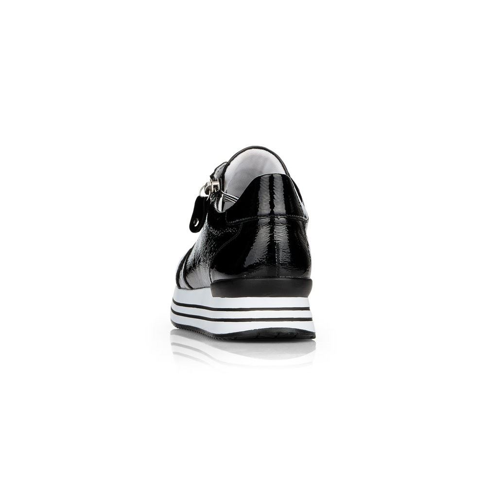 Remonte Sneaker Leder Reißverschluss schwarz softfoam D1302-02 42 | nero/black | G