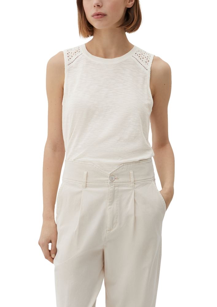 s.Oliver Top mit Lochstickerei weiß, orange, grün, schwarz S13  2129260 