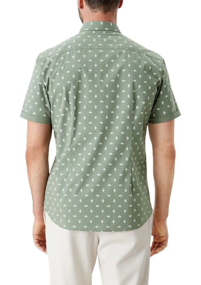 s.Oliver Hemd Kurzarm Slim Fit mit Allover-Print 2113979 