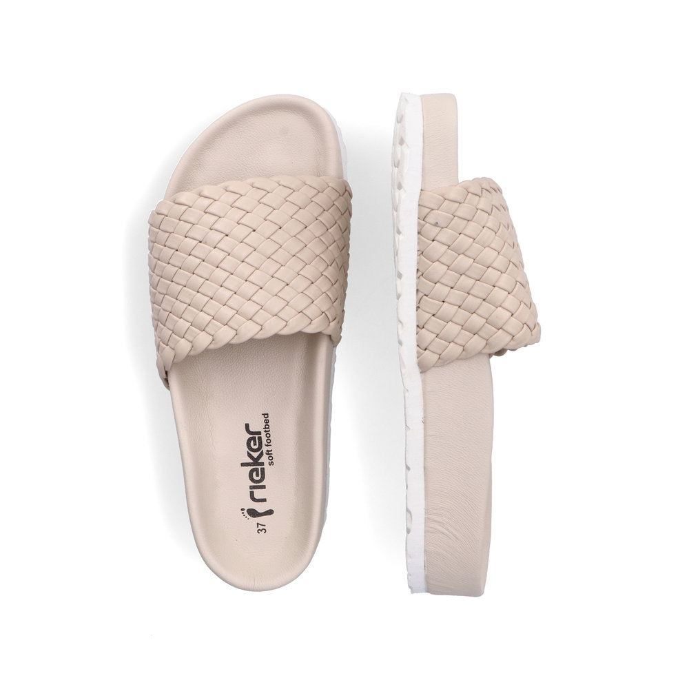 Rieker Damen Pantoletten hellbeige S13 68381-62 