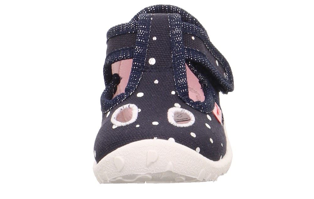 superfit SPOTTY - Dunkelblau/Silber Hausschuh mit Klettverschluss Punkte S13 1-009248-8020 26 | dunkelblau | 